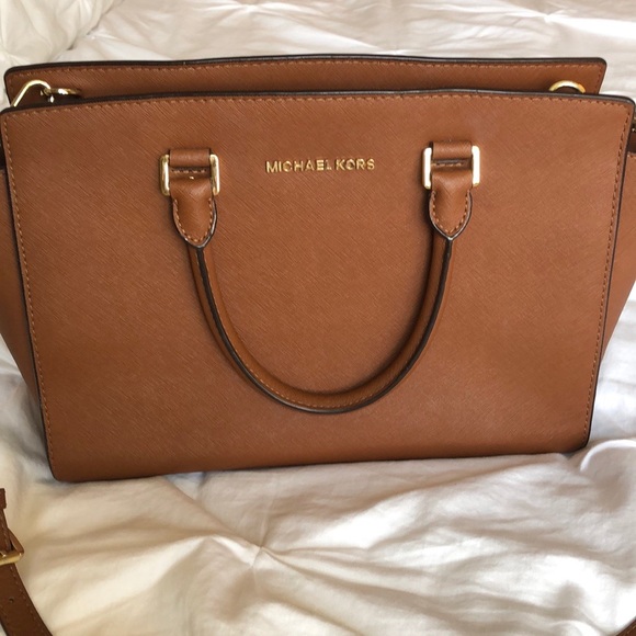 Michael Kors Selma Satchel Bag in Cognac - Picture 5 of 16